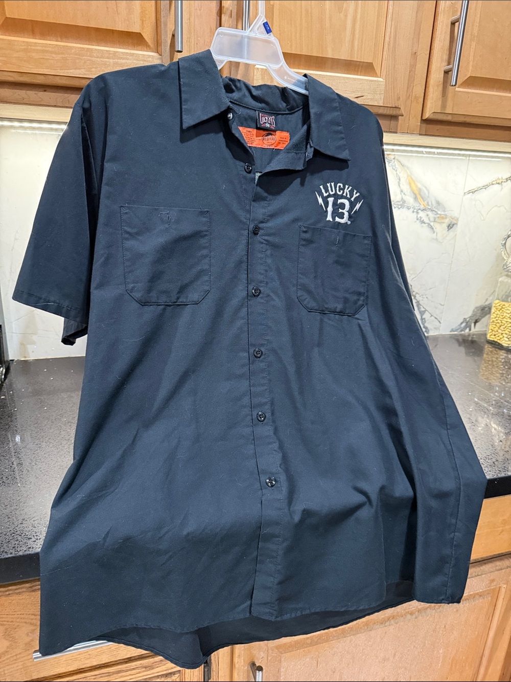 Lucky Brand Black Short-Sleeve Work Shirt